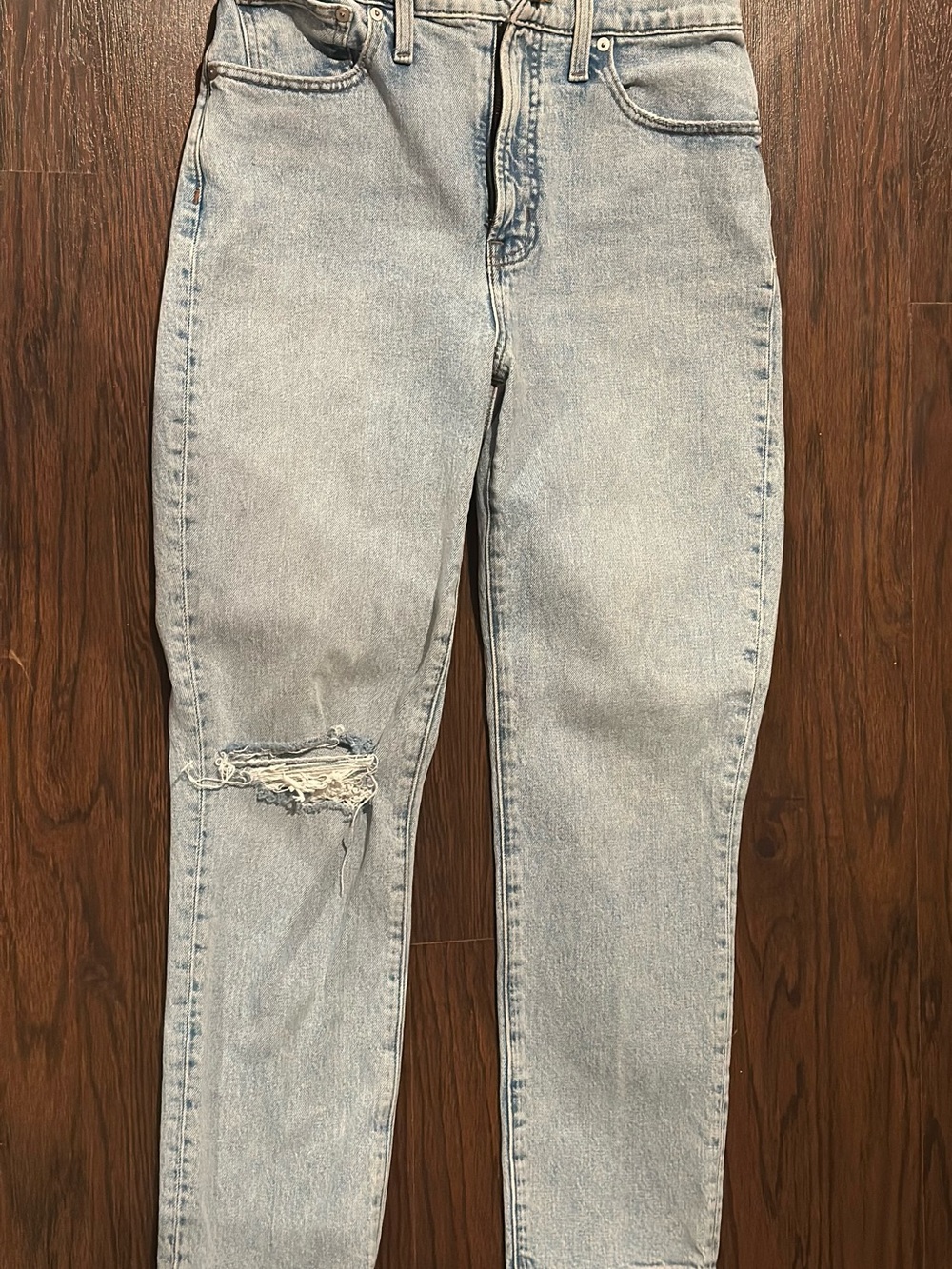 Madewell Light Blue Skinny Ripped Jeans